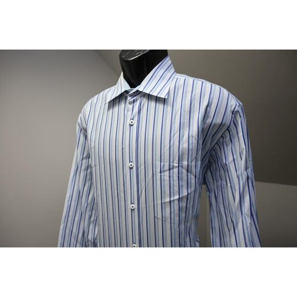 Bugatchi Uomo Dress Shirt Classic Fit Flip Cuff Plaid Button Up Mens Size XL - Picture 4 of 9